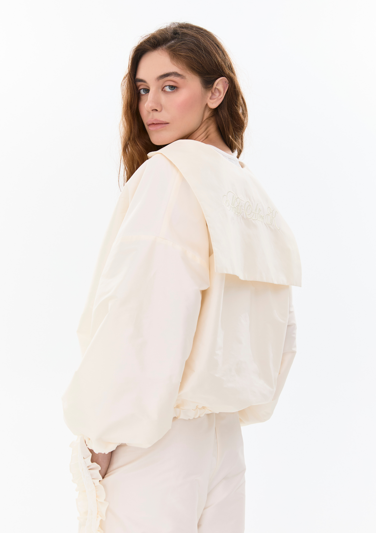 "Miss Alice K" Bomber In Ecru