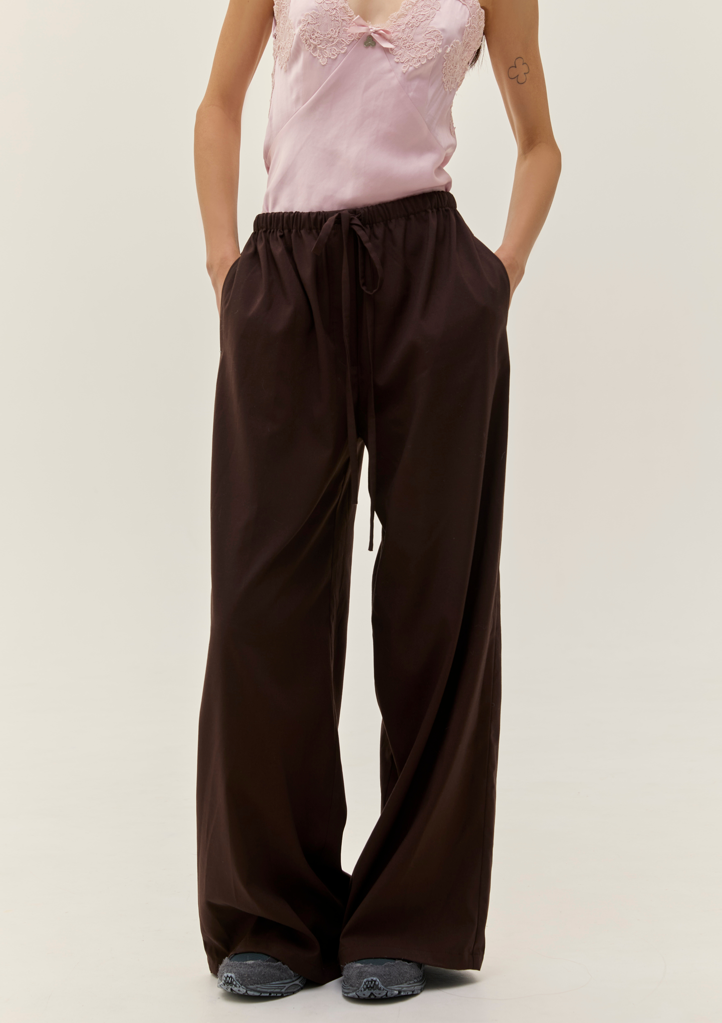 Brown Wool Blend Trousers