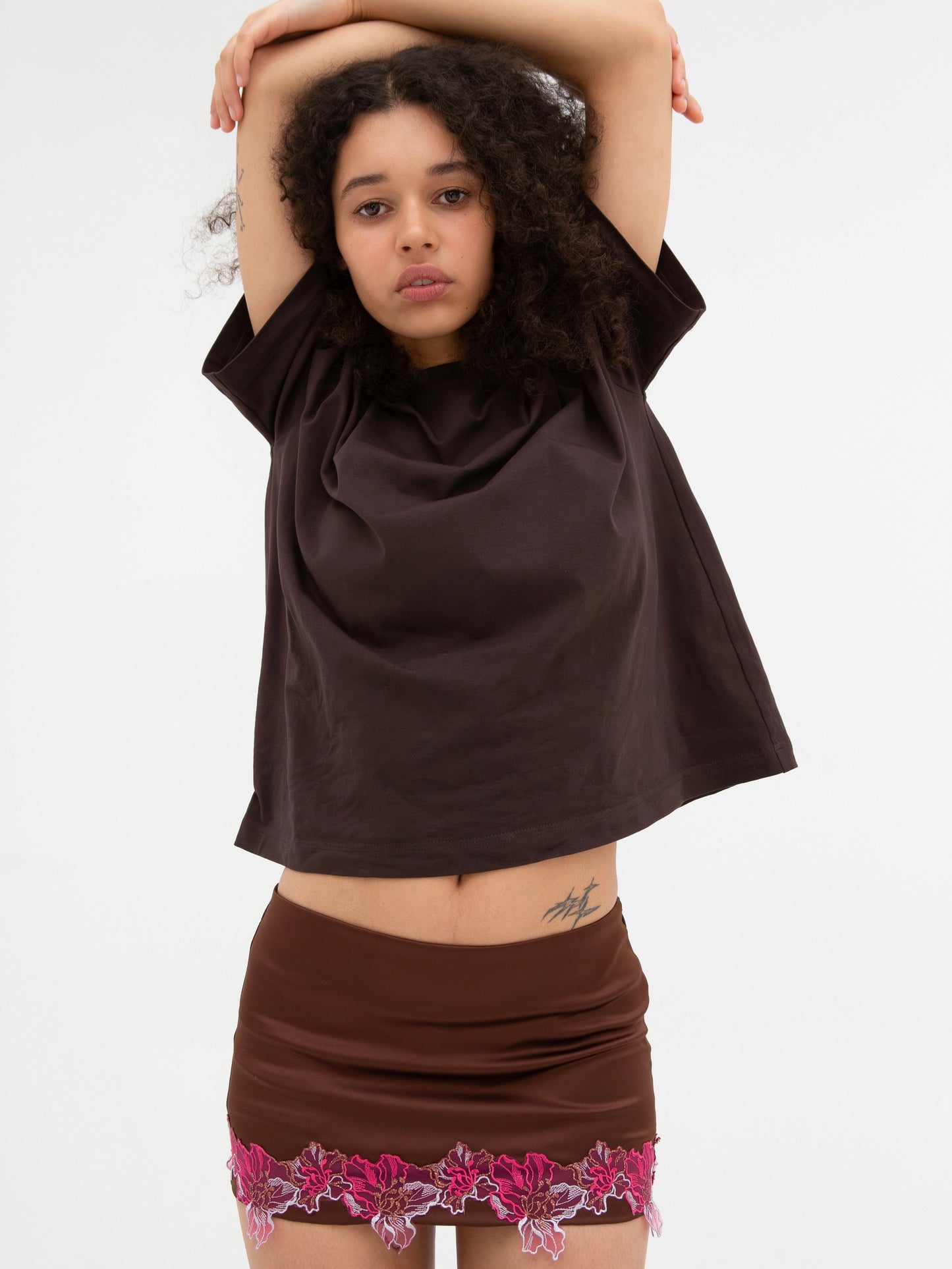 Extra Mini Satin Skort With The Lace