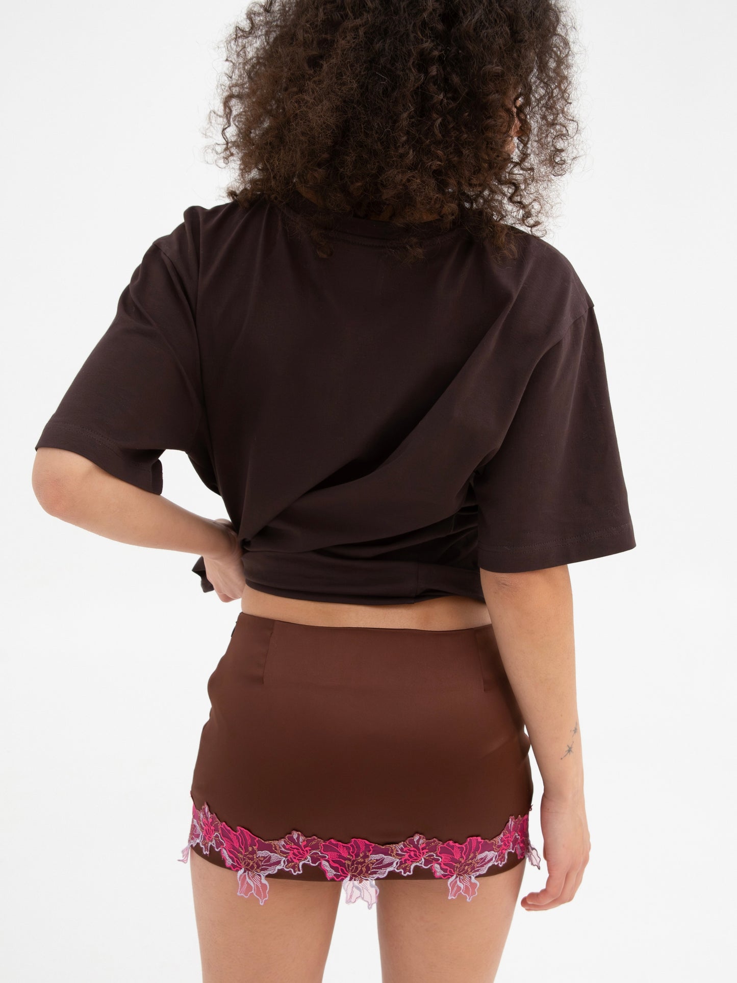 Extra Mini Satin Skort With The Lace