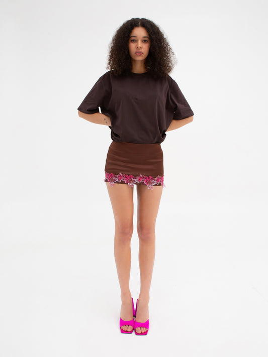 Extra Mini Satin Skort With The Lace