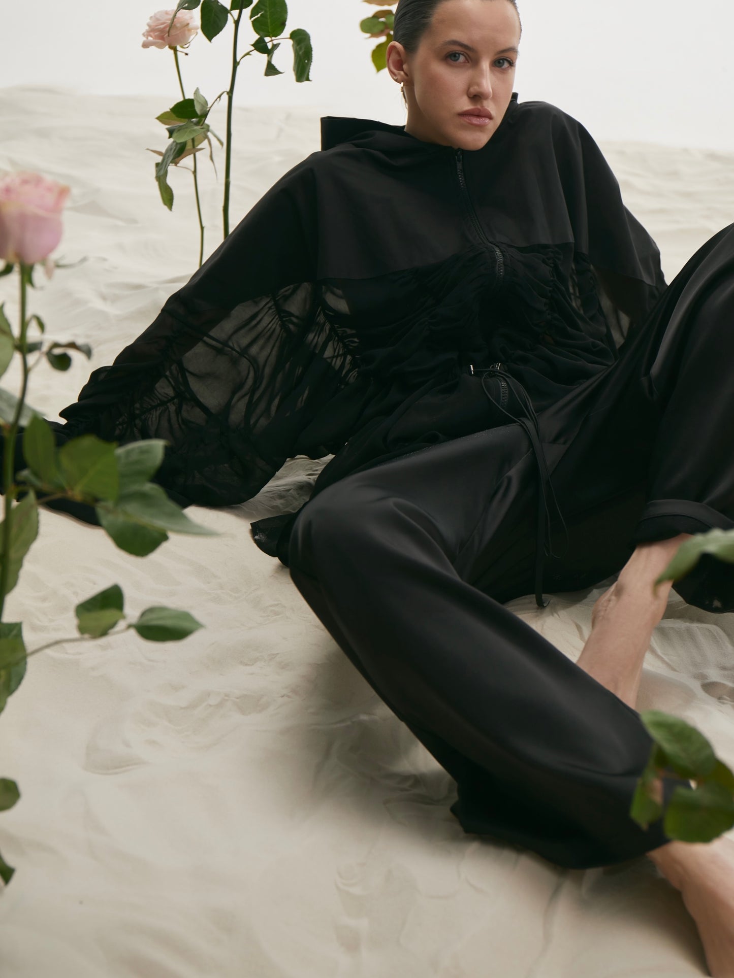 Chiffon Cape In Black