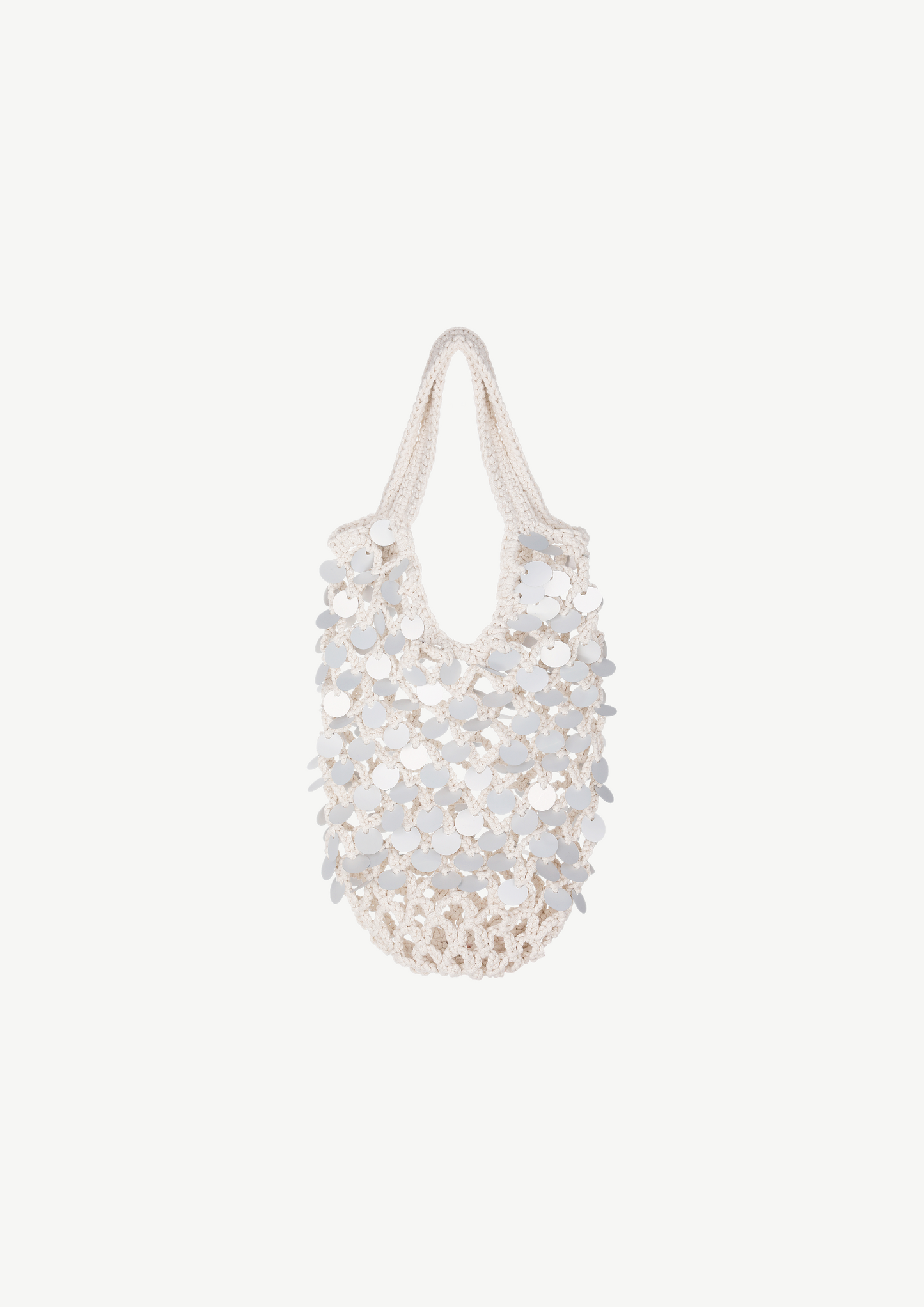 Knitted Bag With sequins In White