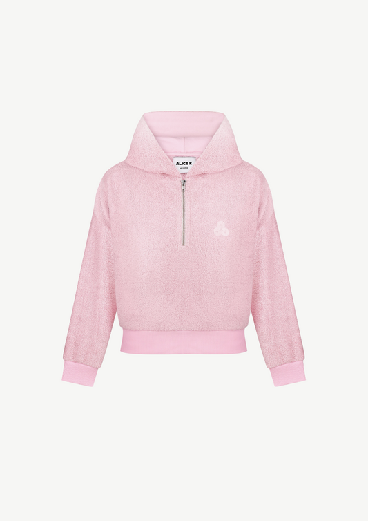 Terry Cloth Hoodie In Pink