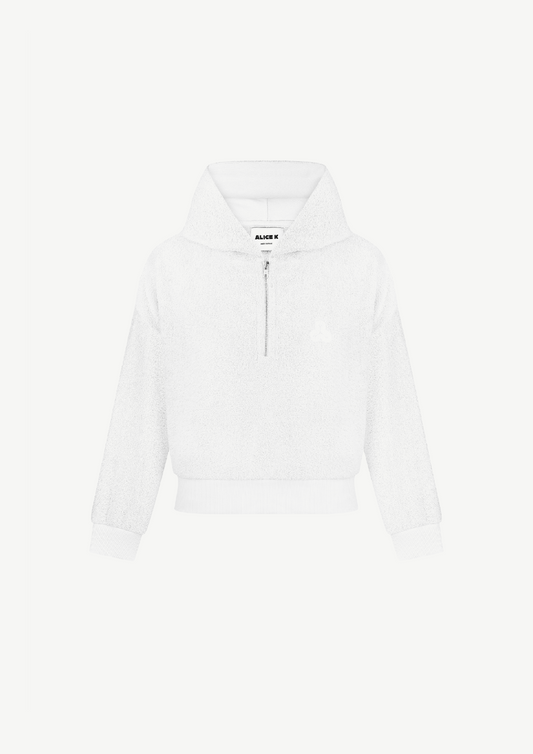 Terry Cloth Hoodie In white