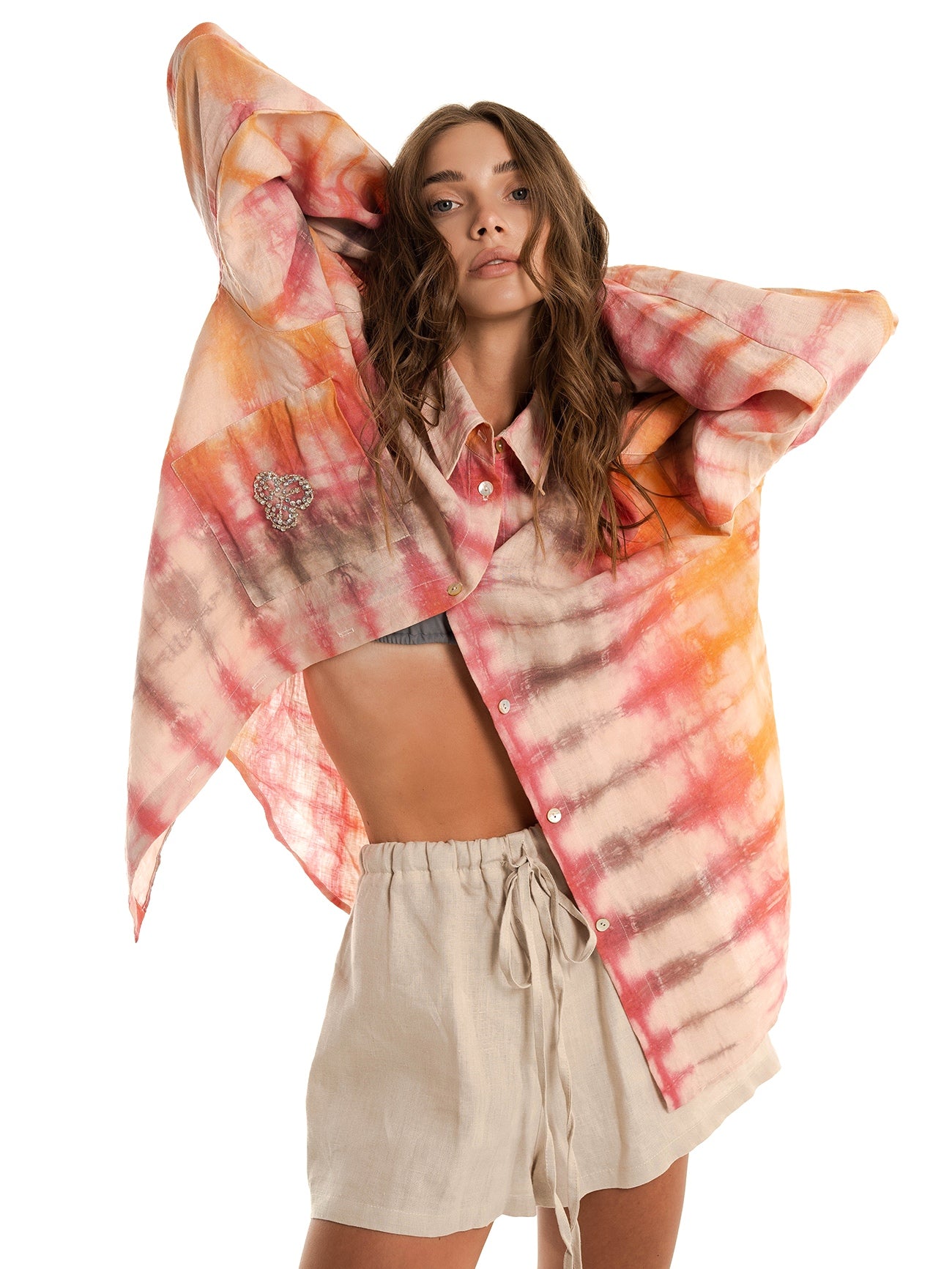 Tie Dye Linen Shirt