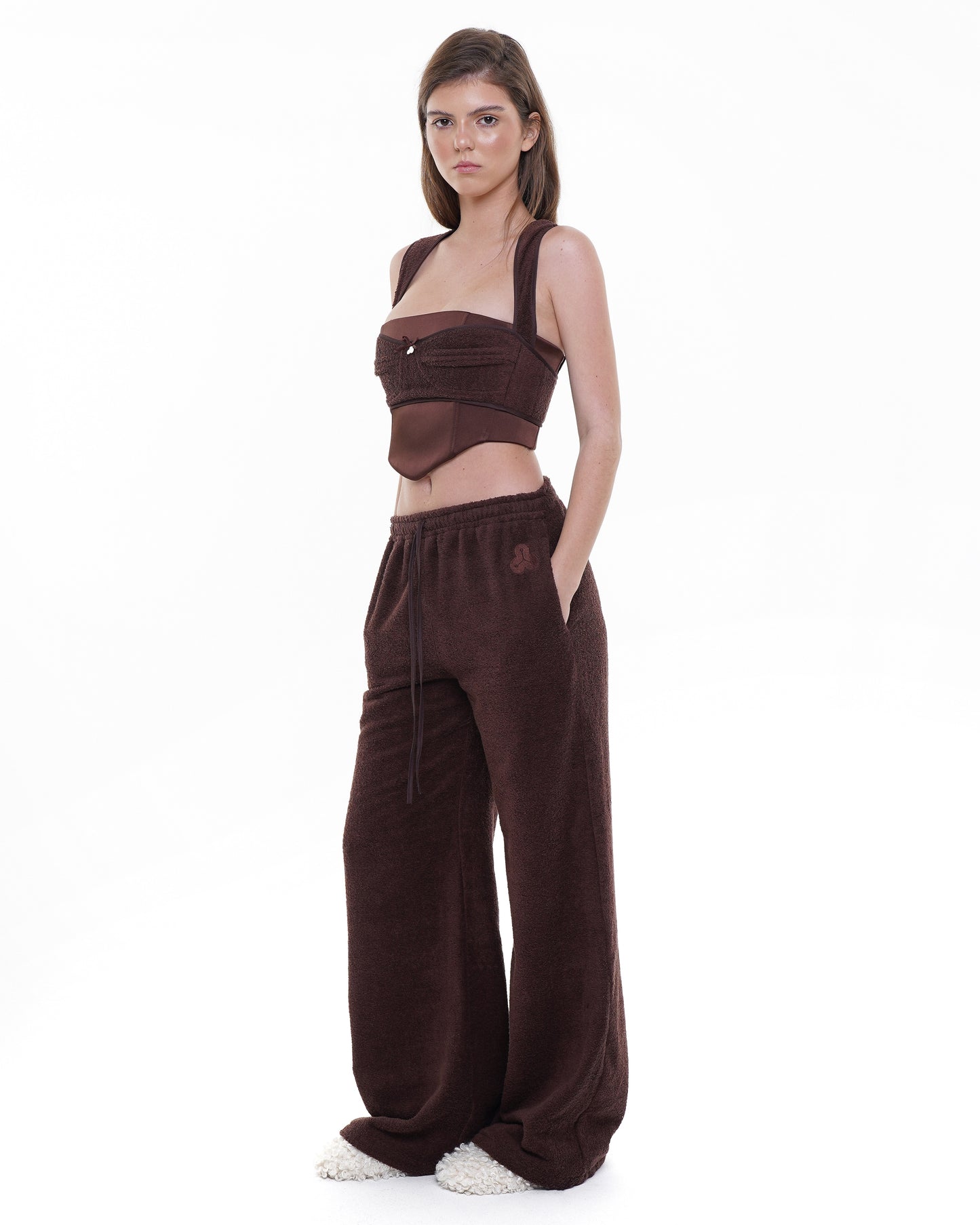 Terry Cloth Sweatpants In Brown