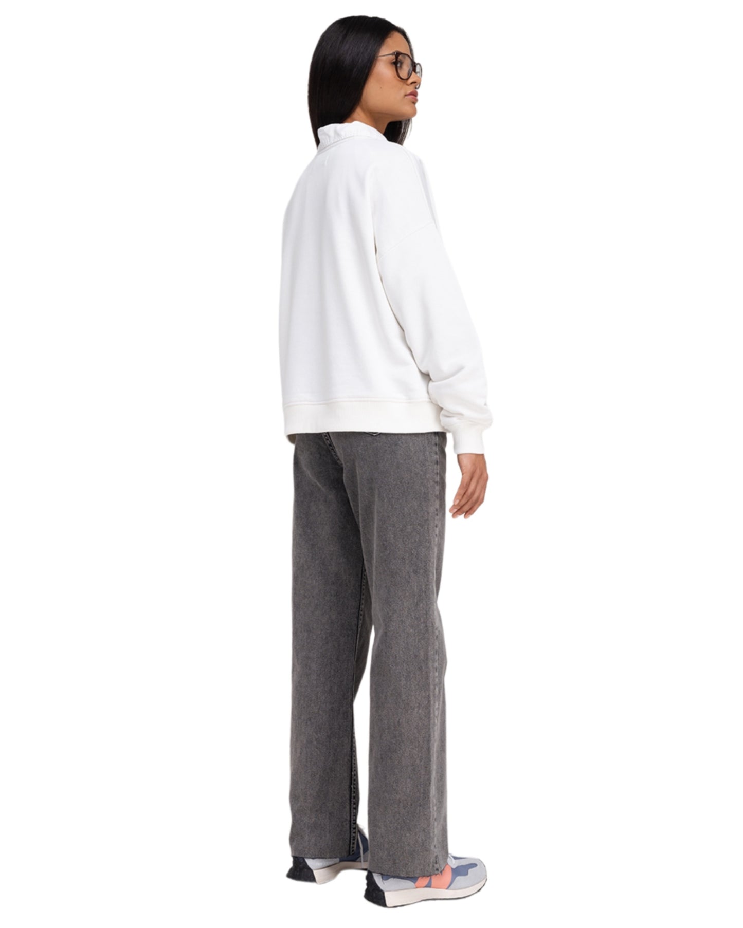 Sweatshirt With Emblem Embroidery In White