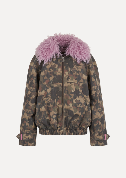 “Kate” Bomber Jacket with Faux Fur