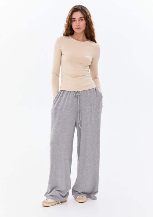 Viscose Trousers In Gray