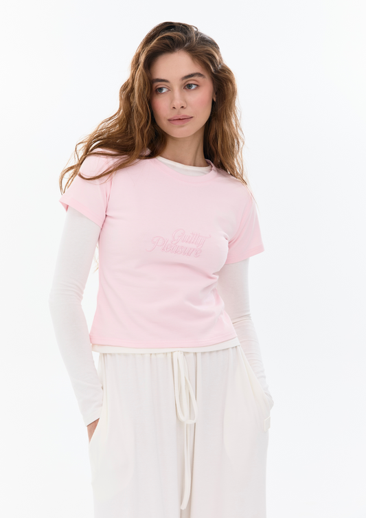 "Guilty Pleasure" T-shirt In Pink