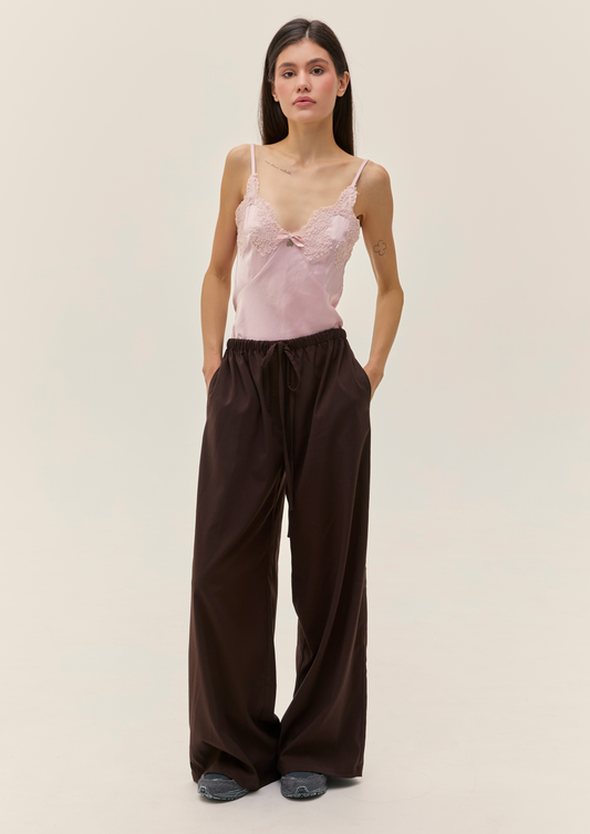 Brown Wool Blend Trousers