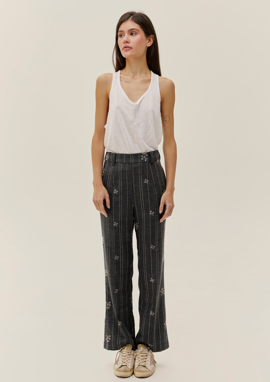Woolen Striped Trousers
