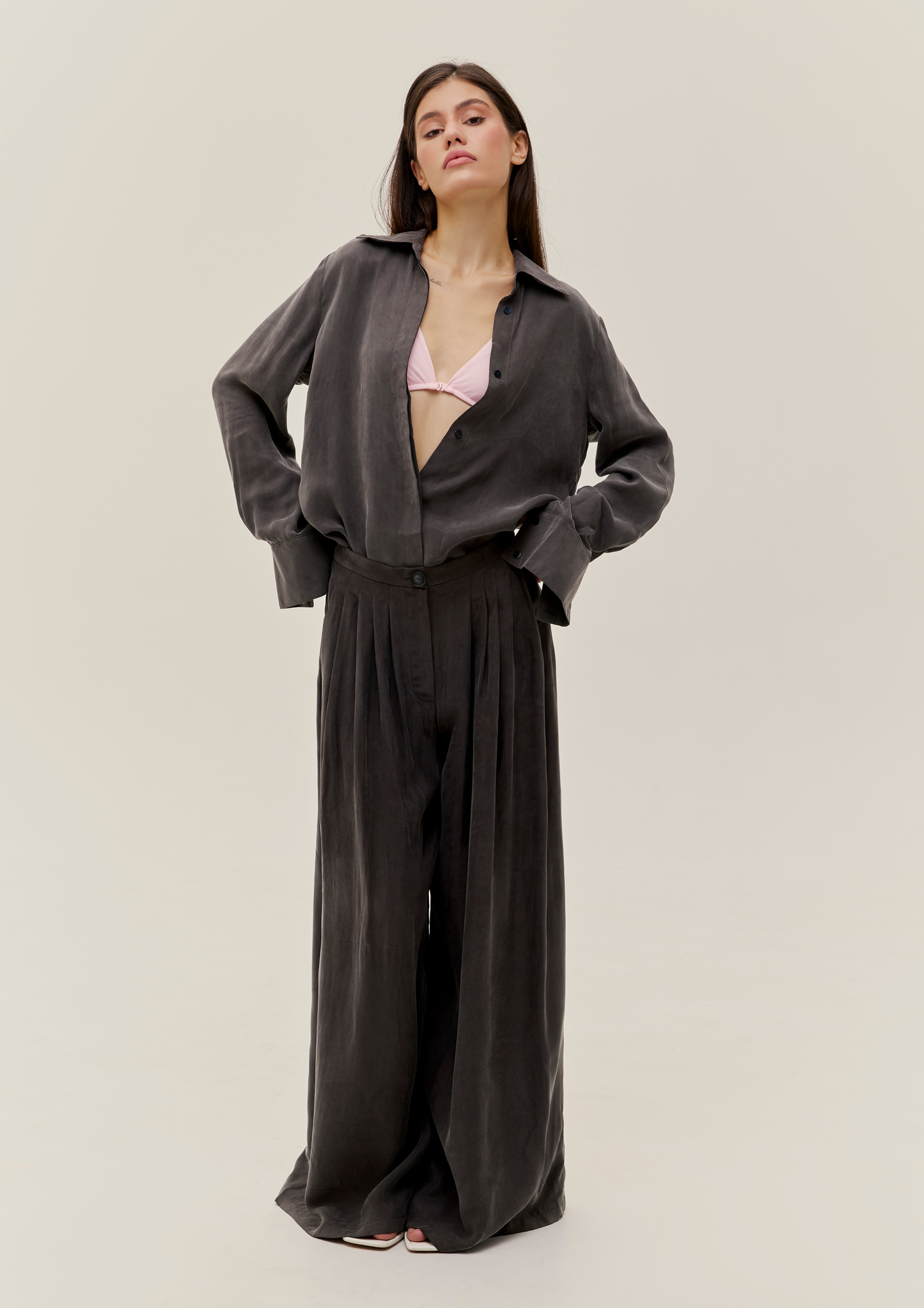 ШЕРСЯНІ БРЮКИ З НИЗЬКОЮ ПОСАДКОЮ