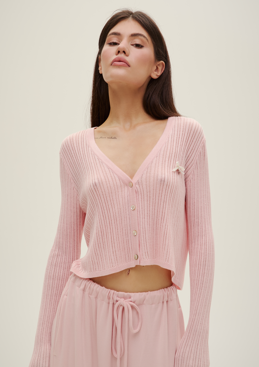 Knitted Cardigan In Pink