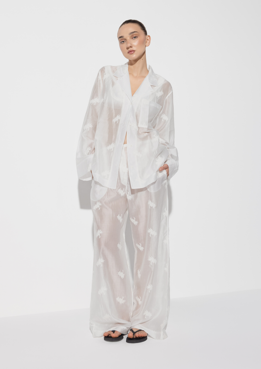 A Semi-Sheer Shirt In White