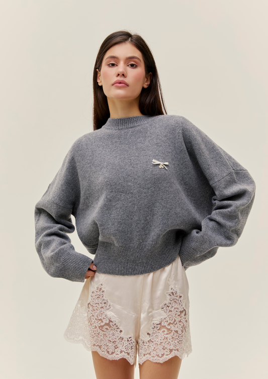 Lambswool Sweater In Gray