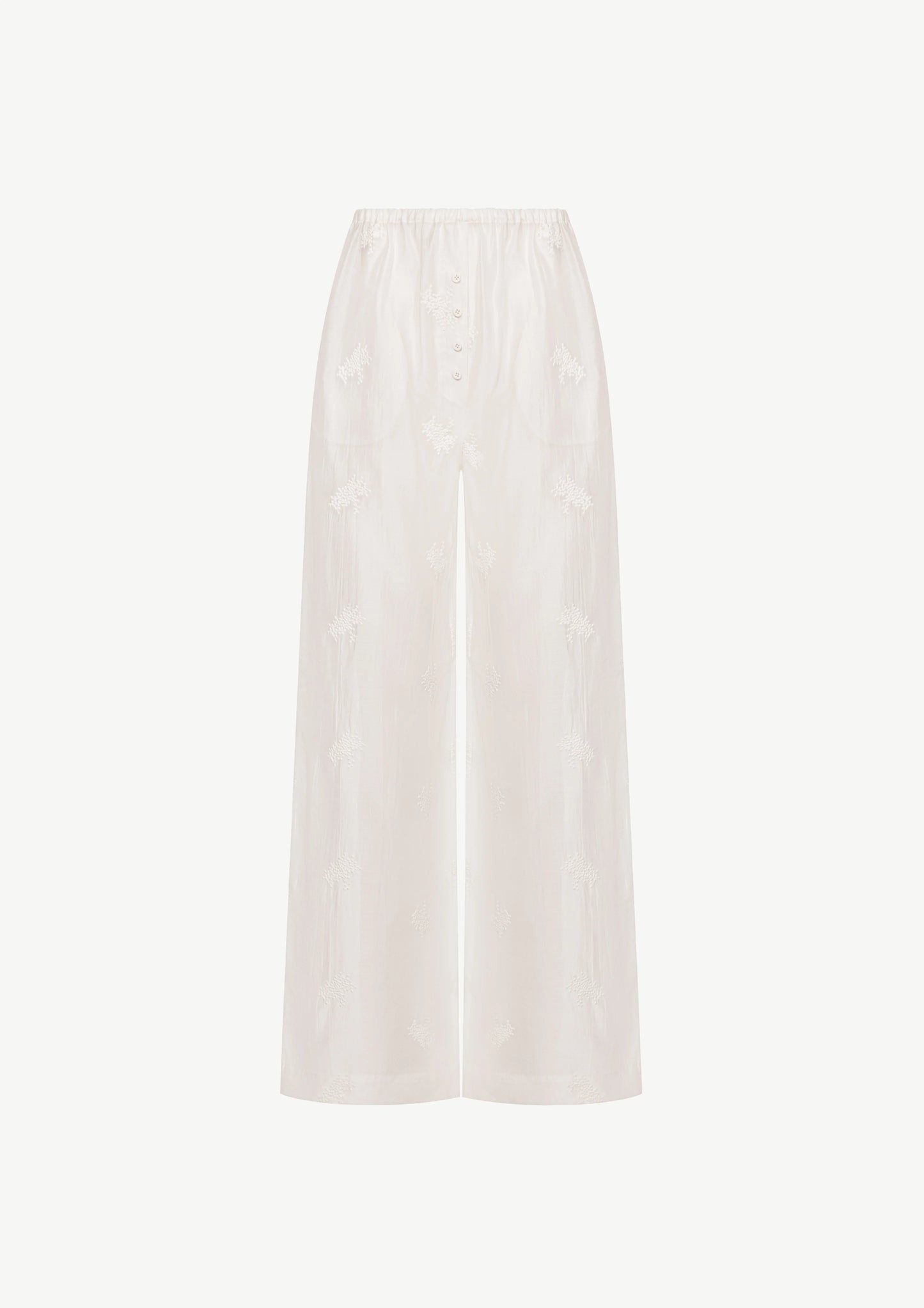 Sheer Pants In White