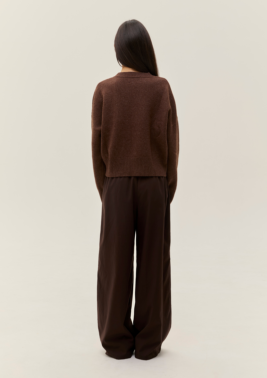Lambswool Sweater In Brown
