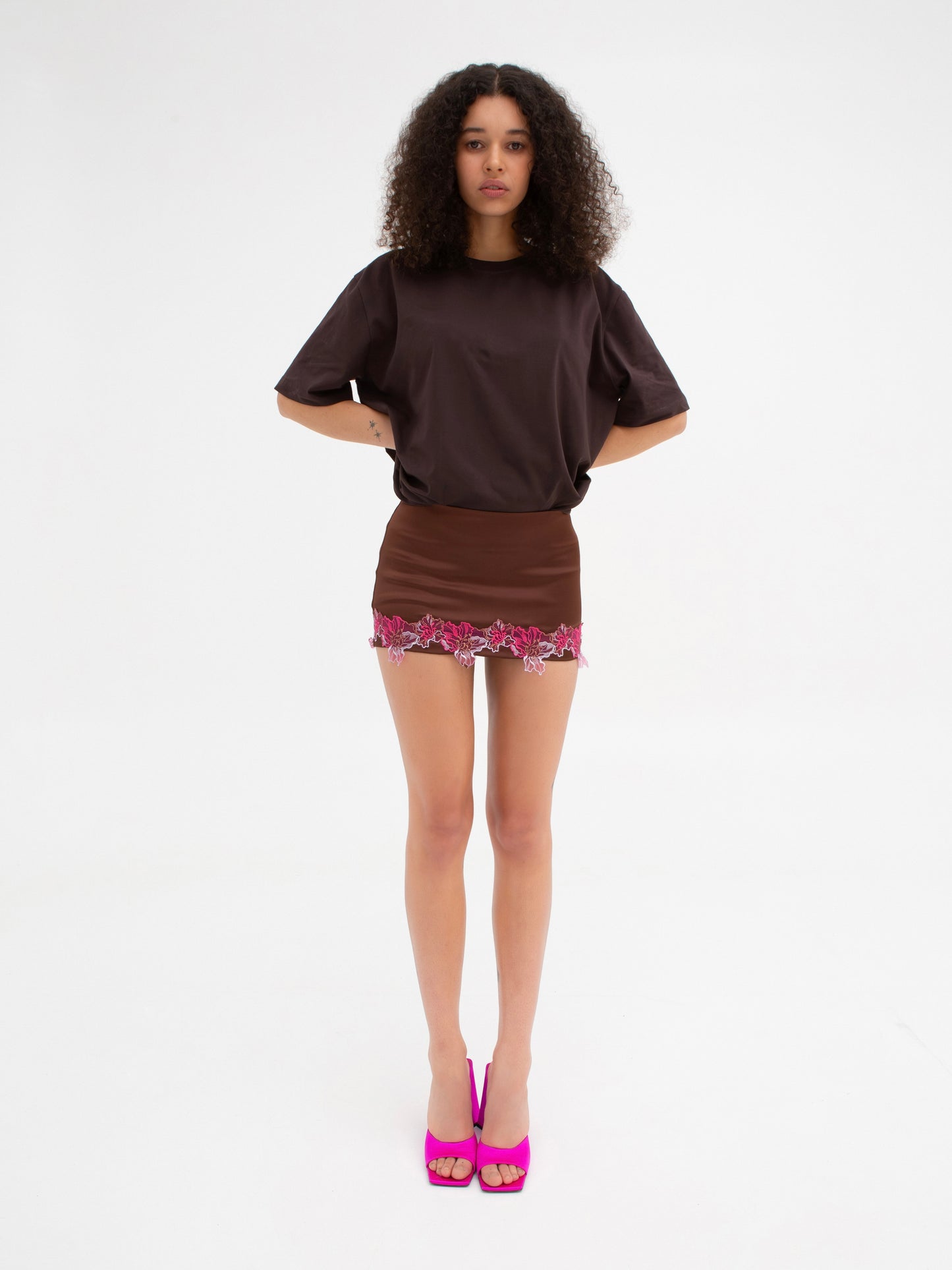 Extra Mini Satin Skort With The Lace