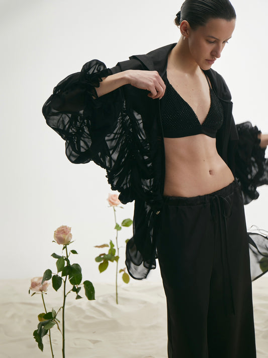 Crystal Bra In Black