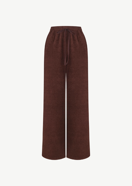 Terry Cloth Sweatpants In Brown
