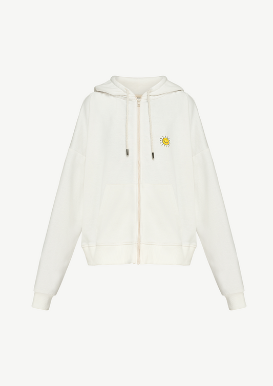 «The sun» Hoodie In White