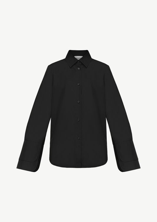 DOUBLE CUFF SHIRT IN BLACK