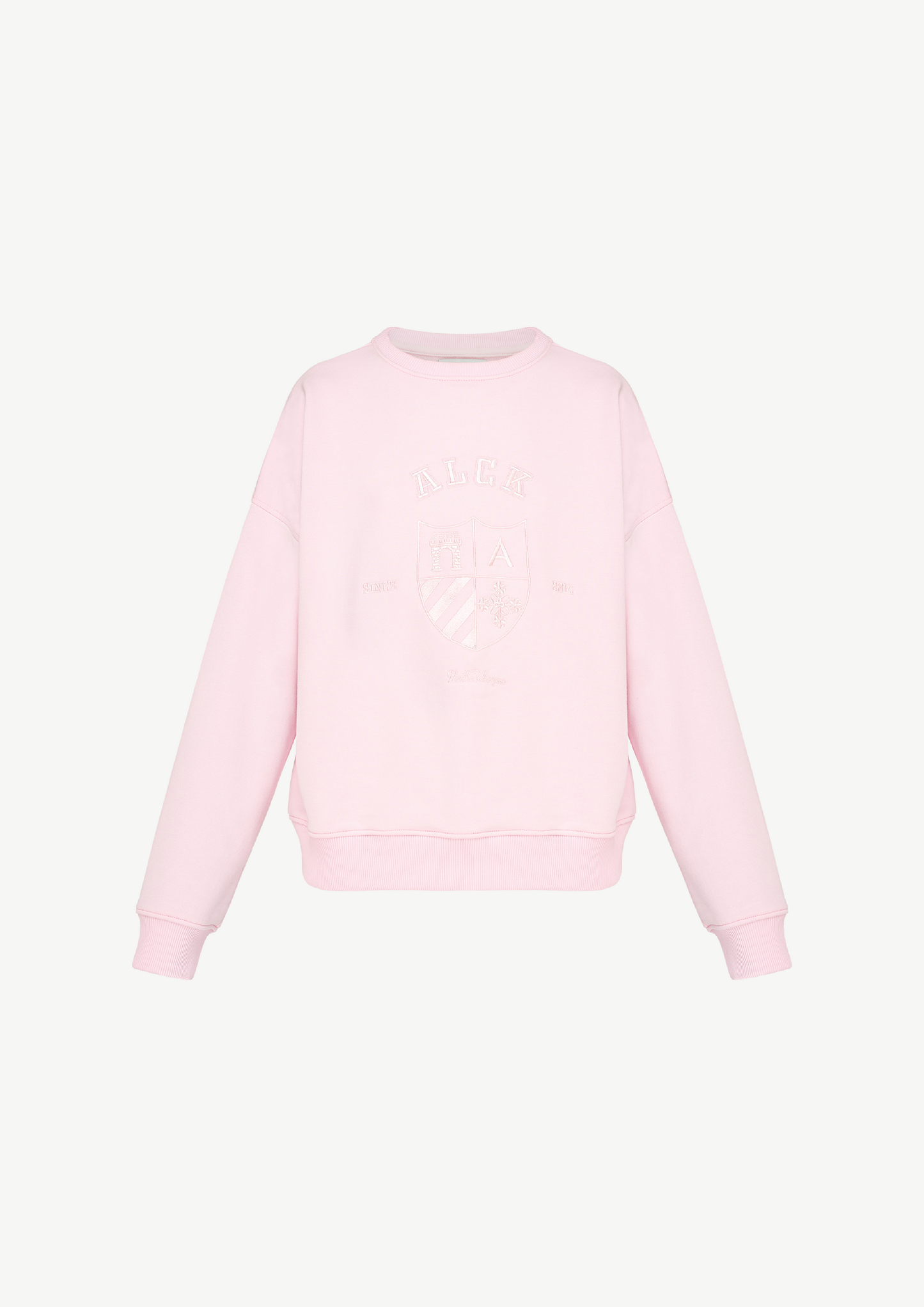 Sweatshirt With Emblem Embroidery In Pink