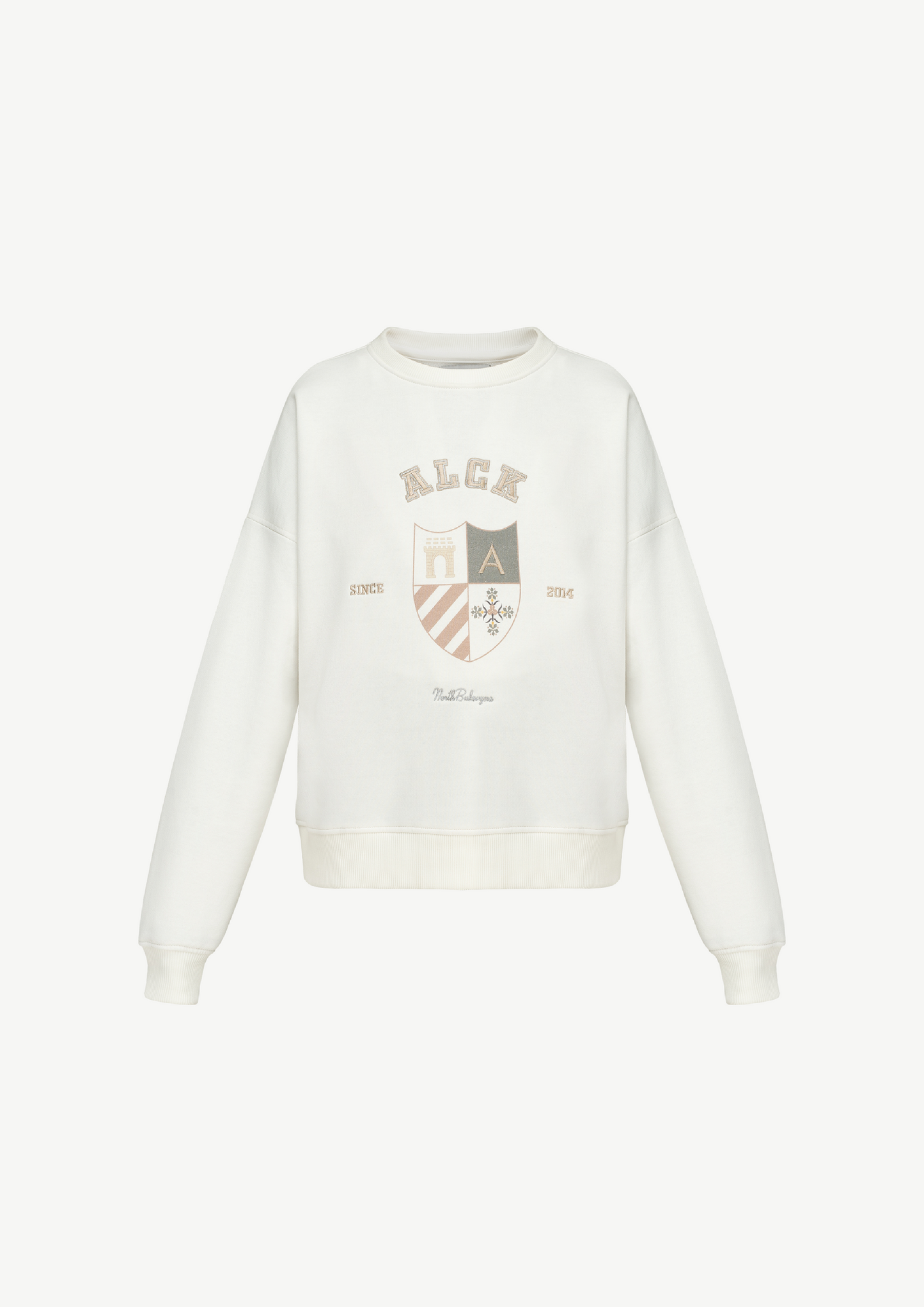 Sweatshirt With Emblem Embroidery In White