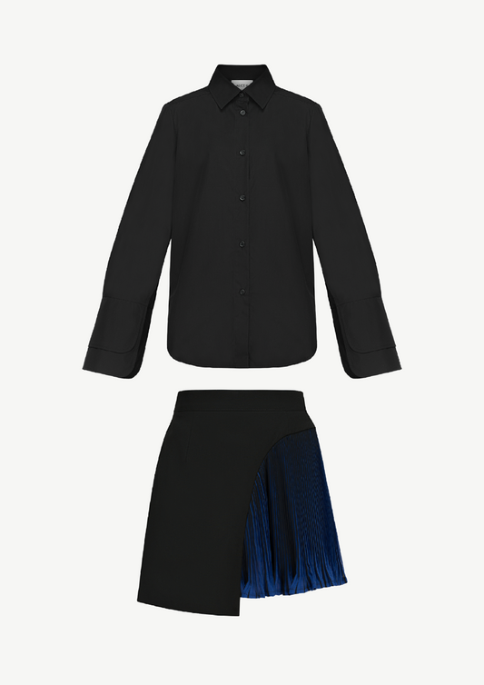 Skort & Double Cuff Shirt Set