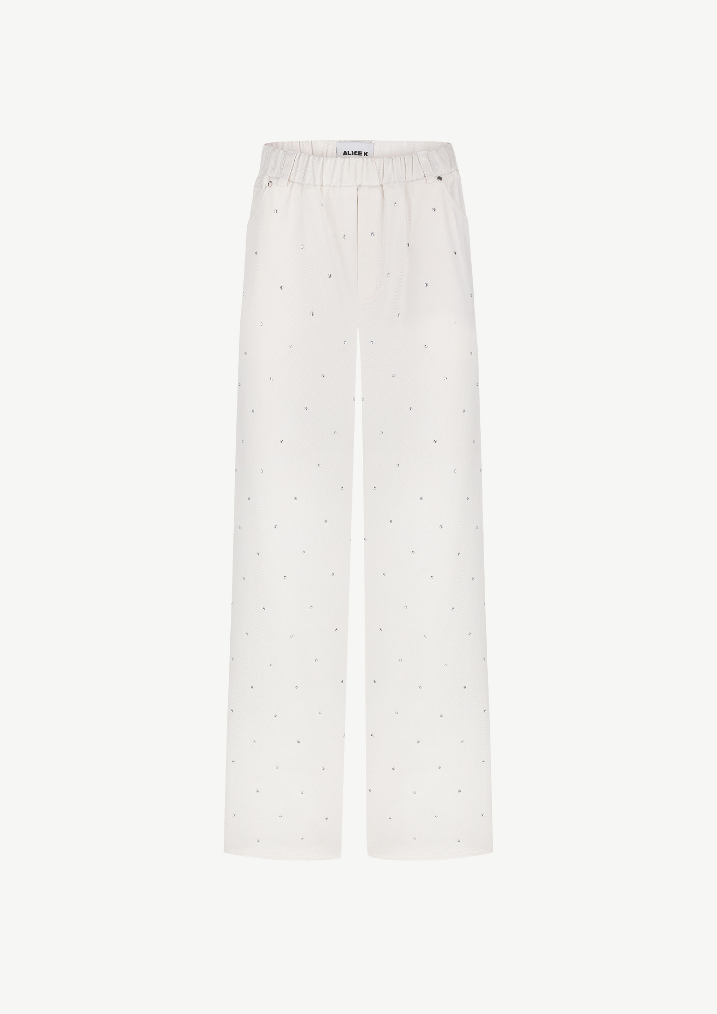 DENIM TROUSERS WITH CRYSTALS