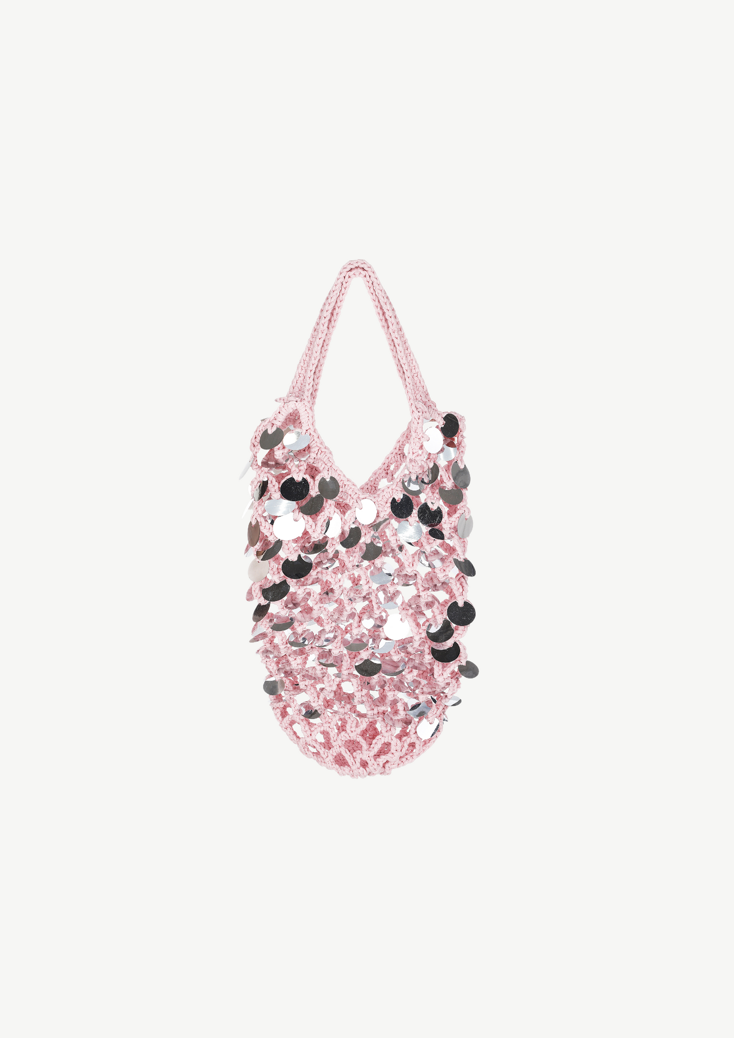 Knitted Bag With Sequins In Pink