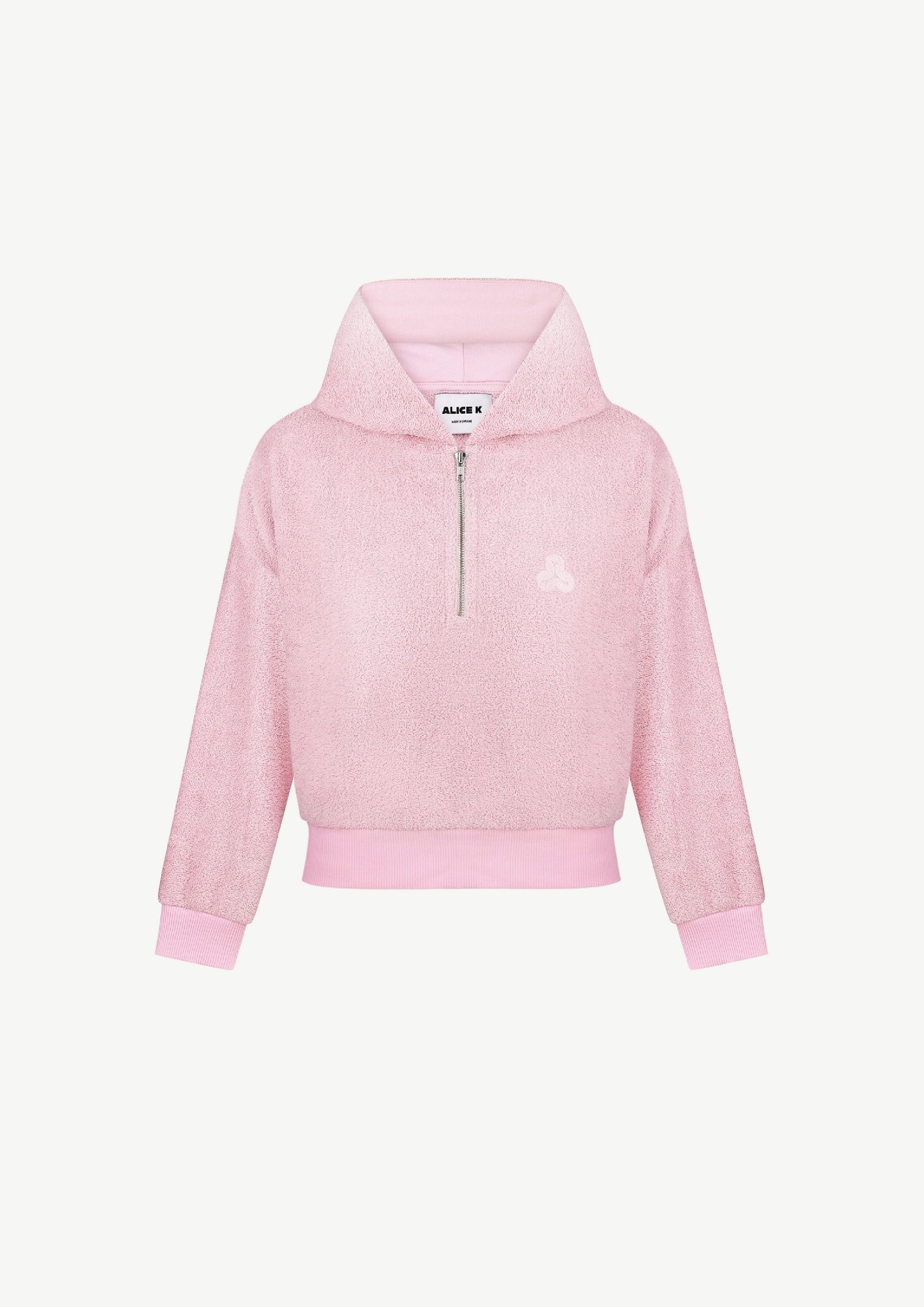 Terry Cloth Hoodie In Pink