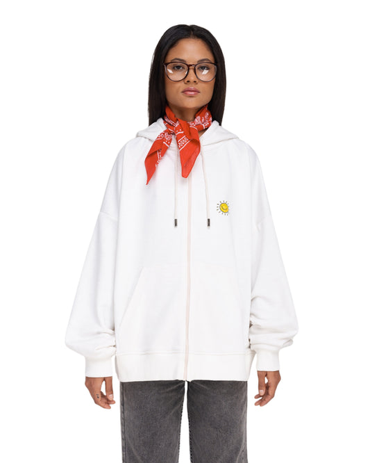 «The sun» Hoodie In White