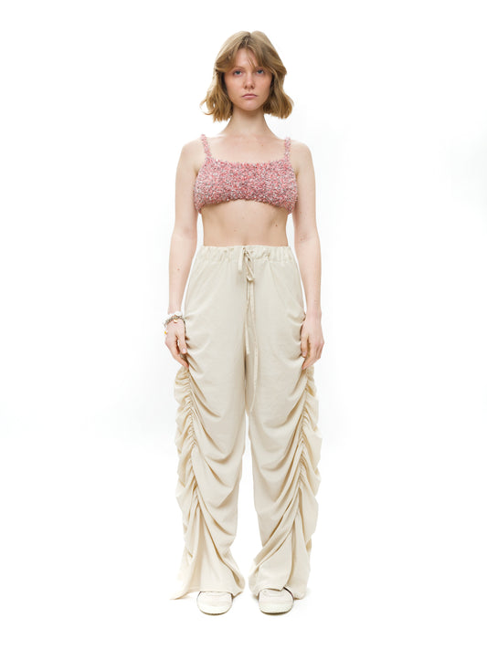 Ruched Wide Leg Trousers