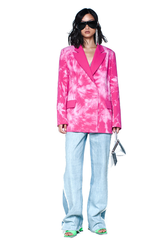 Tie Dye Denim Blazer