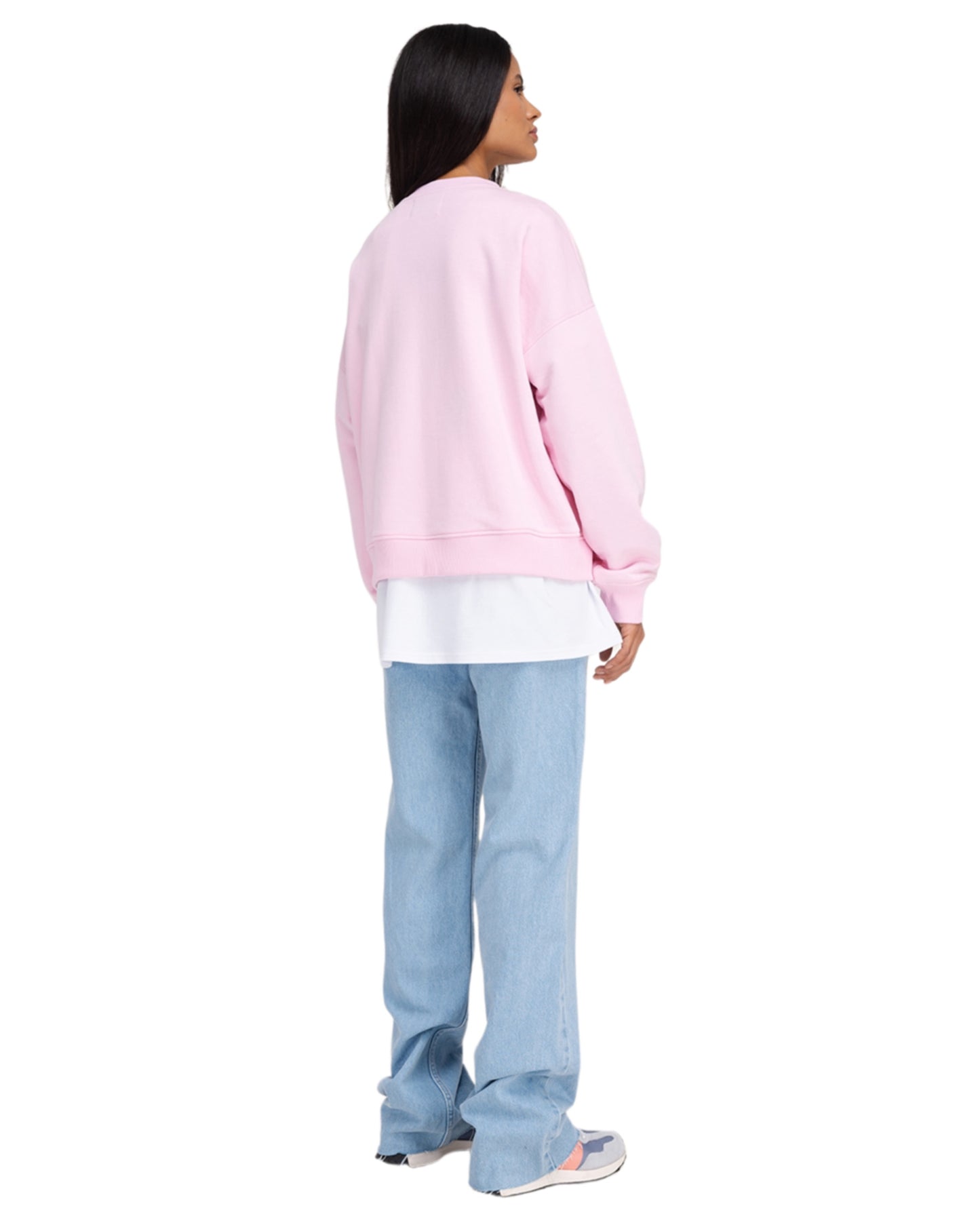 SWEATSHIRT WITH EMBLEM EMBROIDERY IN PINK
